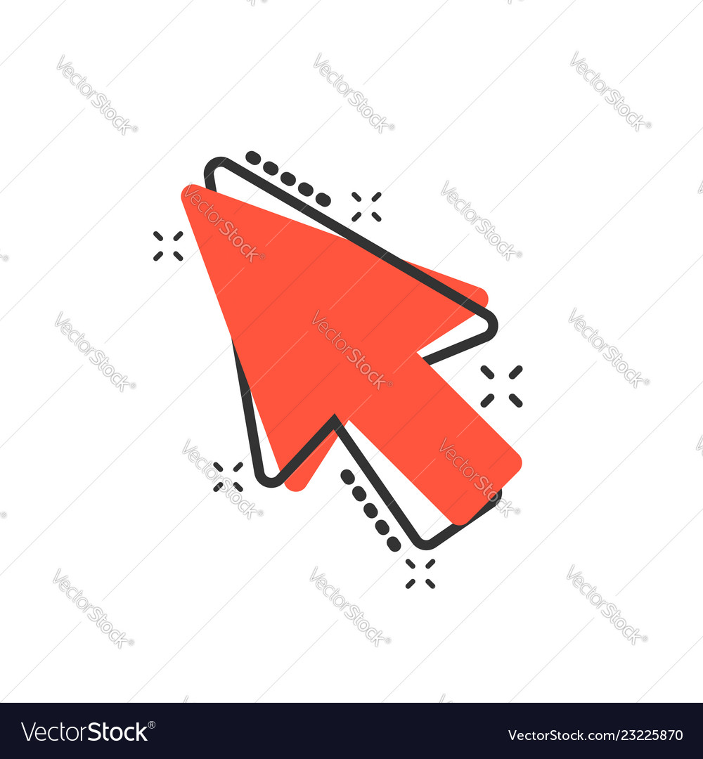 Computer mouse cursor icon in comic style arrow vector image Computer mouse cursor icon in comic style arrow