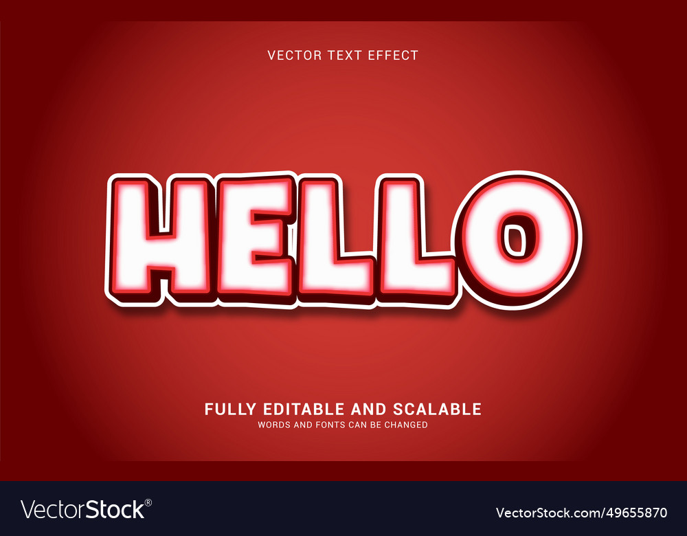 Editable text effect hello style