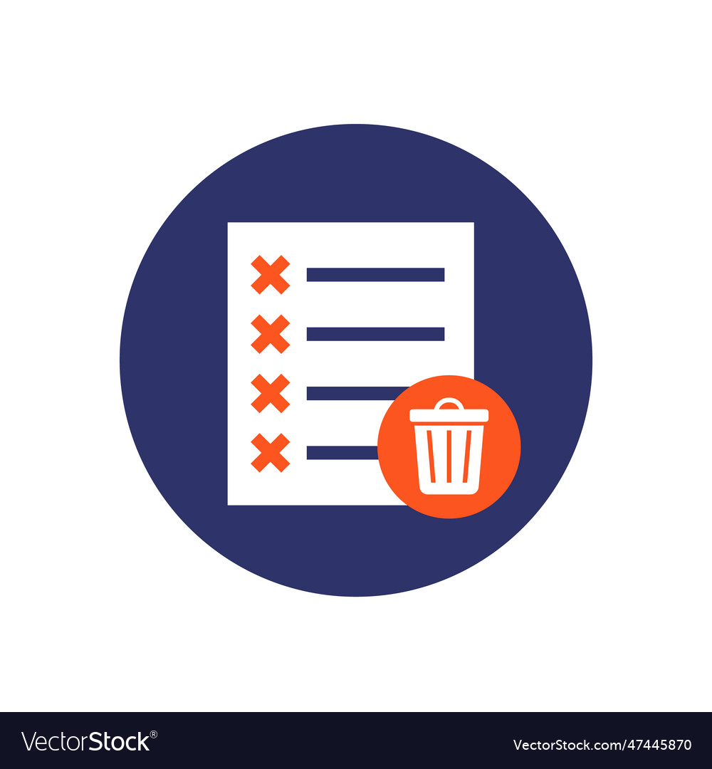 Files to delete icon with a trash bin flat