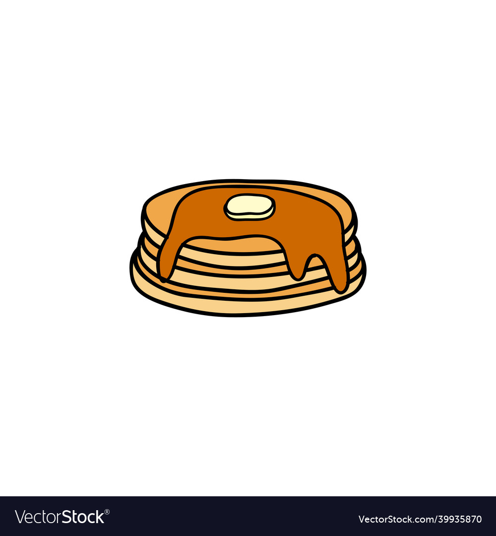 Hand drawn colored american pancakes Royalty Free Vector