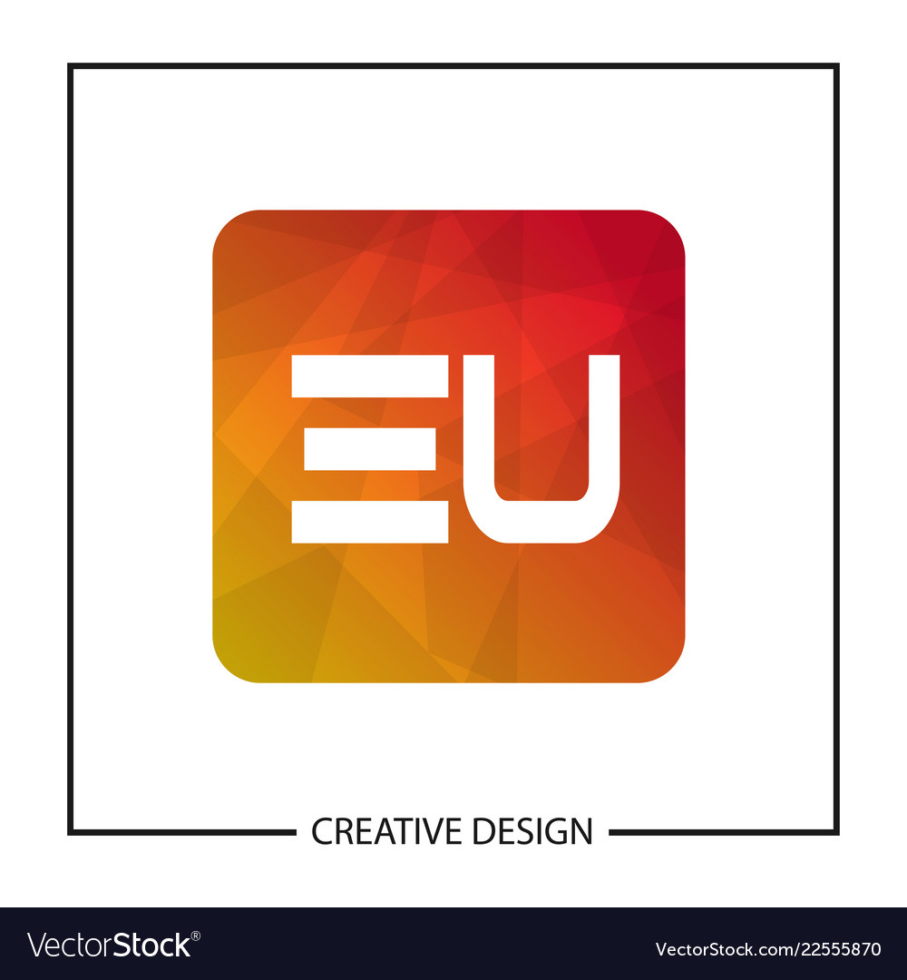 Initial letter eu logo template design