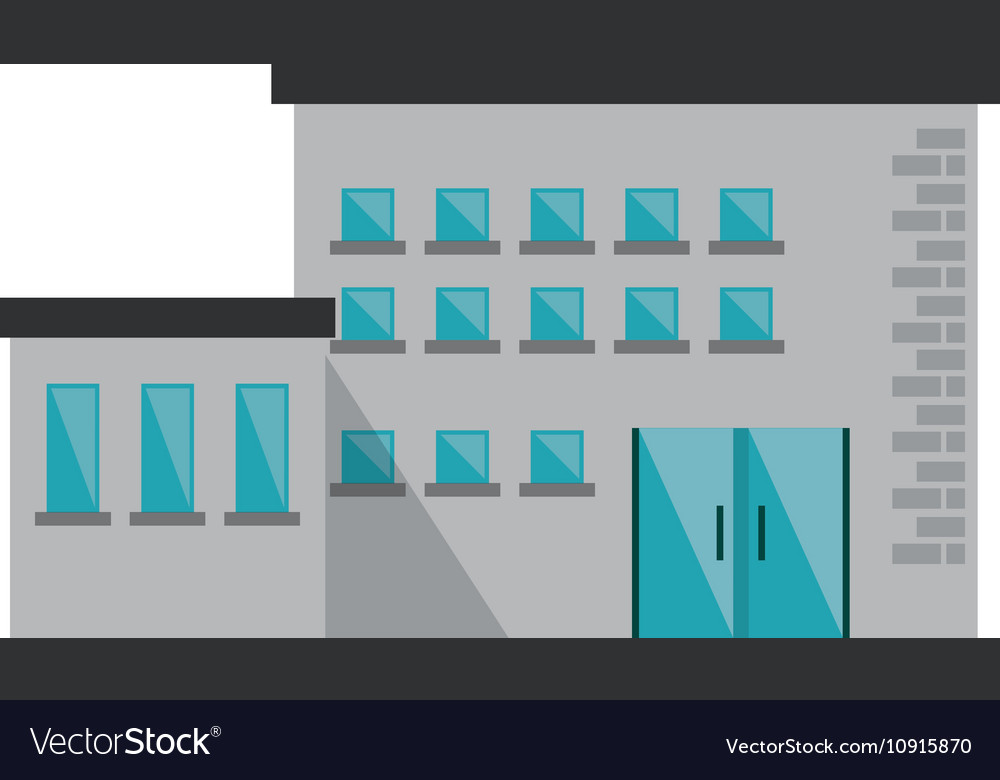Isolated building with windows design