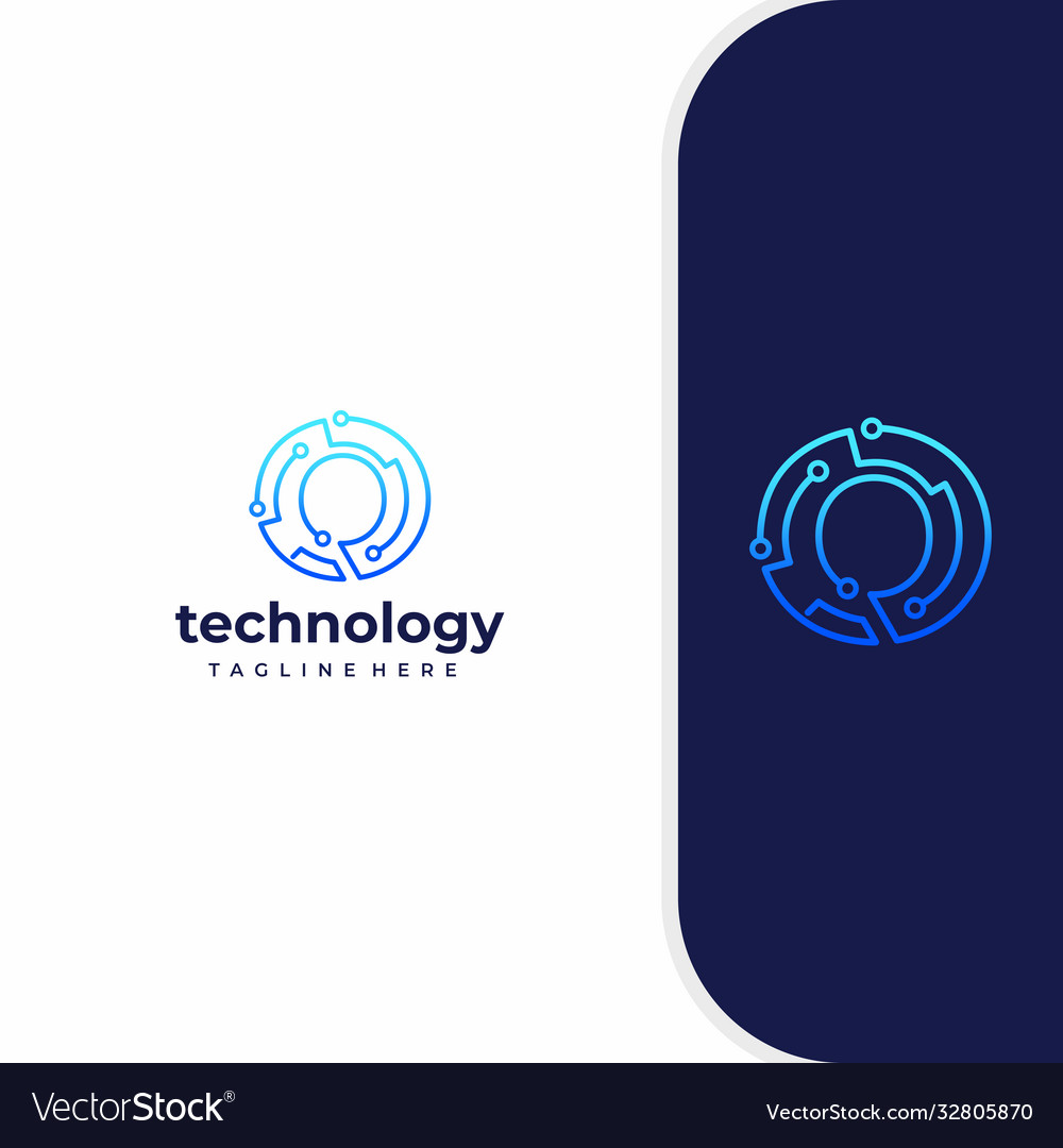 Letter o technology line dot connection logo Vector Image