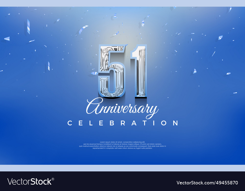 Modern And Fresh 51st Anniversary Celebration Vector Image