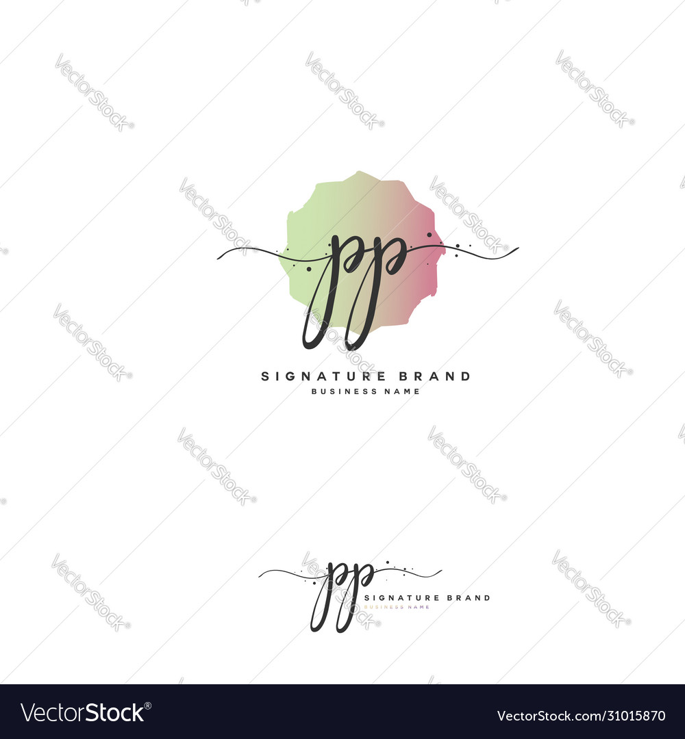 P pp initial letter handwriting and signature Vector Image P pp initial letter handwriting and signature