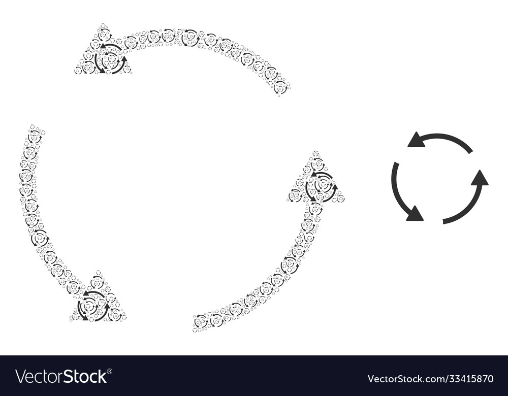 Rotation ccw composition self icons vector image Rotation ccw composition self icons