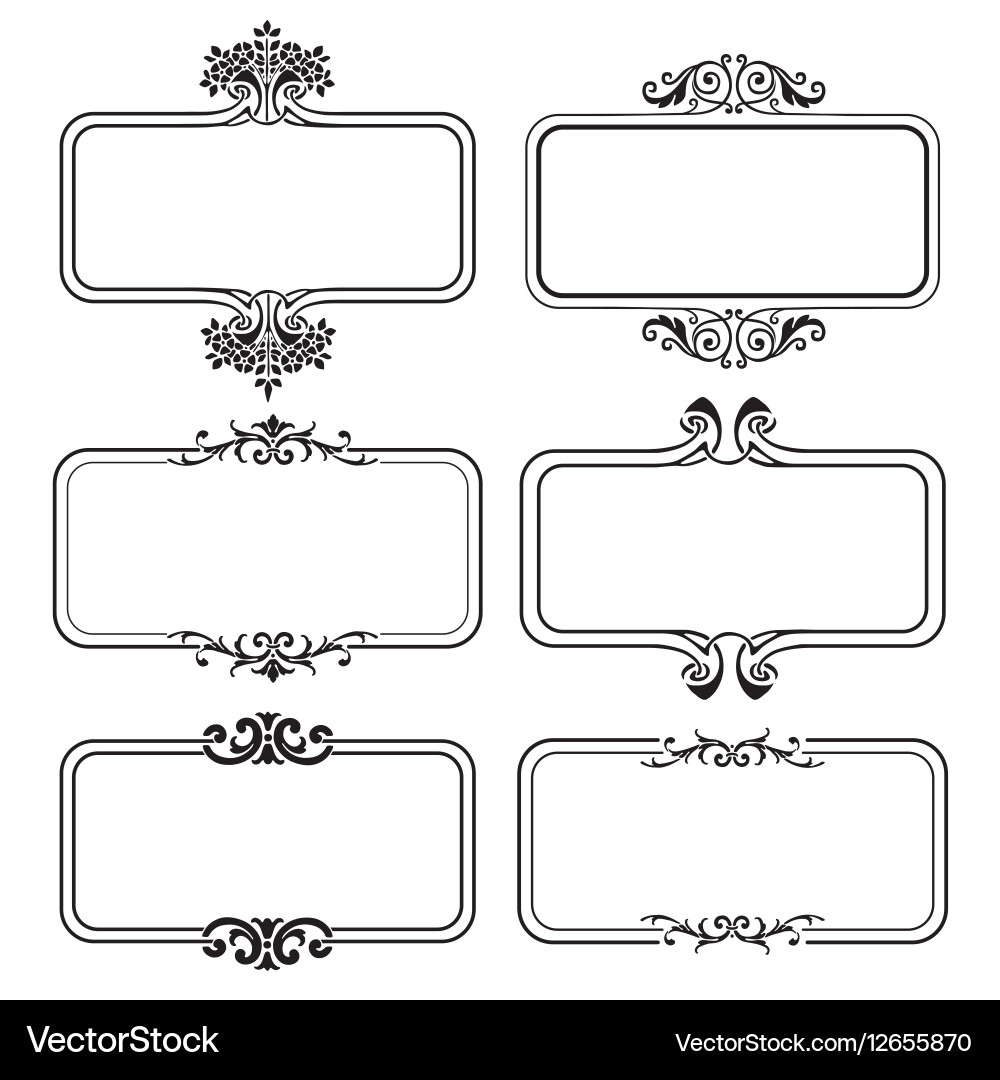 Set calligraphic frames Royalty Free Vector Image