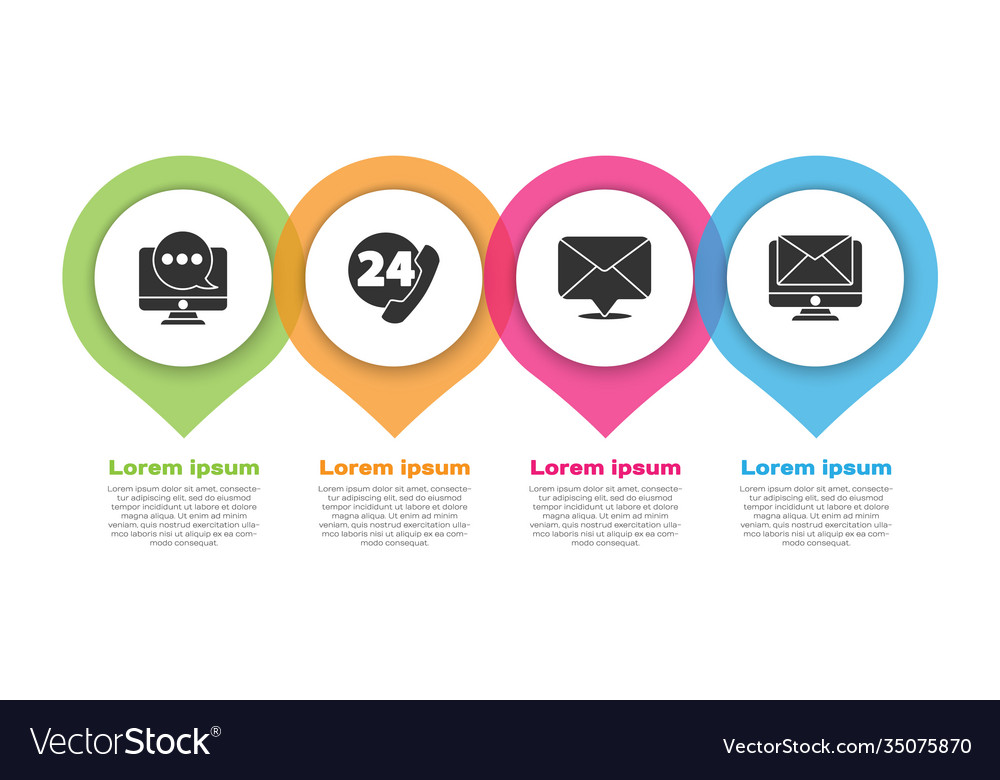Set chat messages notification on monitor vector image Set chat messages notification on monitor