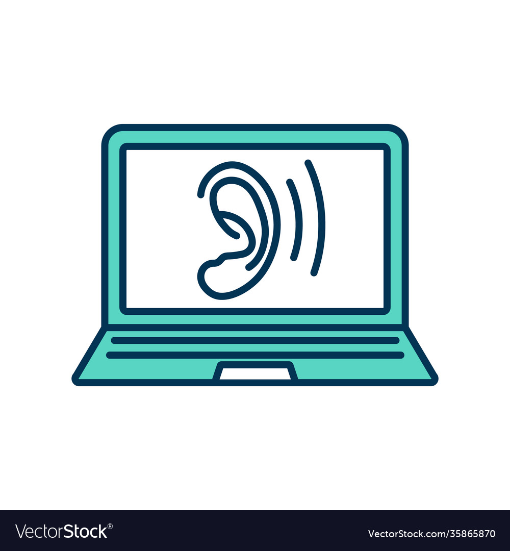Spying for private data rgb color icon vector image Spying for private data rgb color icon