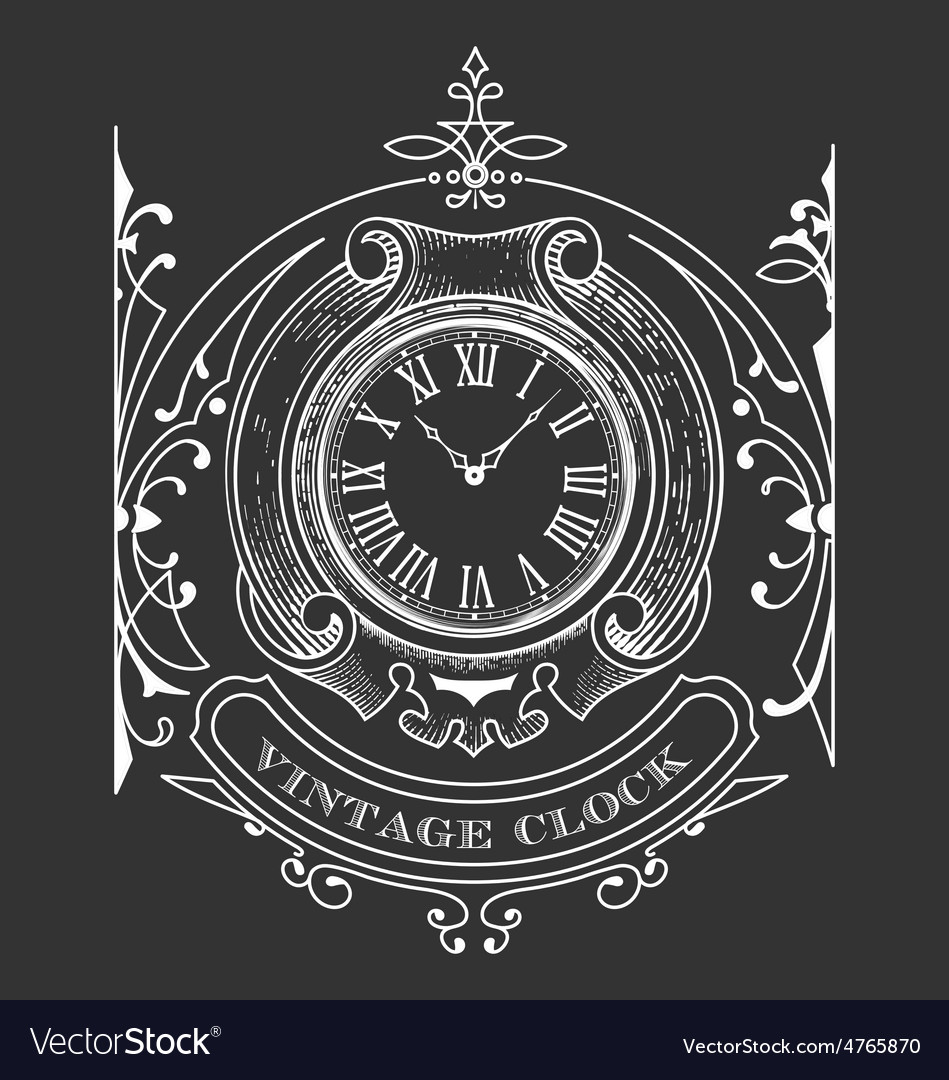 Vintage clock Royalty Free Vector Image - VectorStock