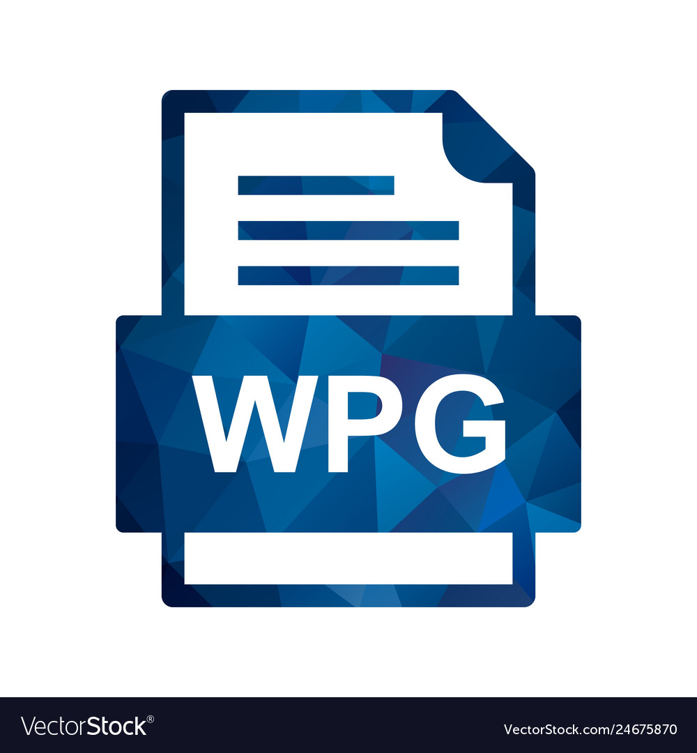 Wpg file document icon Royalty Free Vector Image