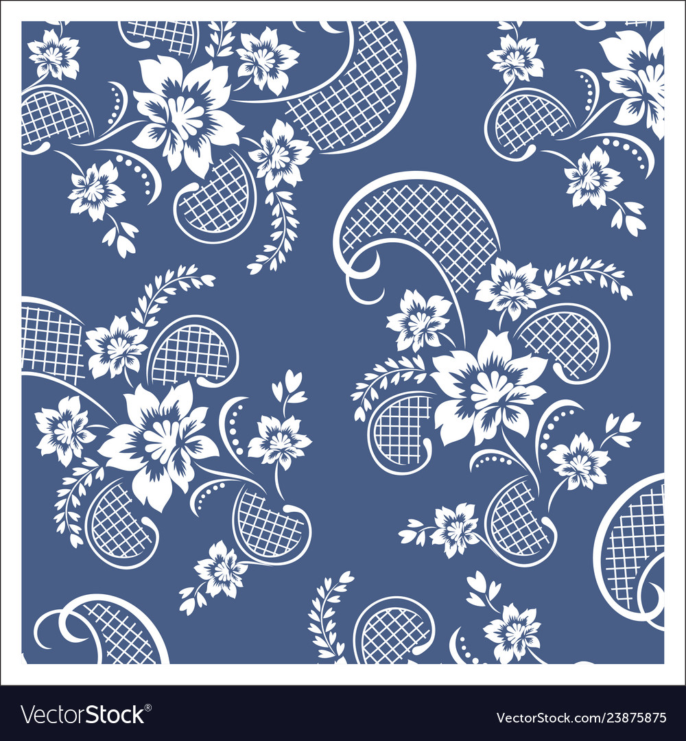 Batik design style patterns are same for fabric vector image Batik design style patterns are same for fabric