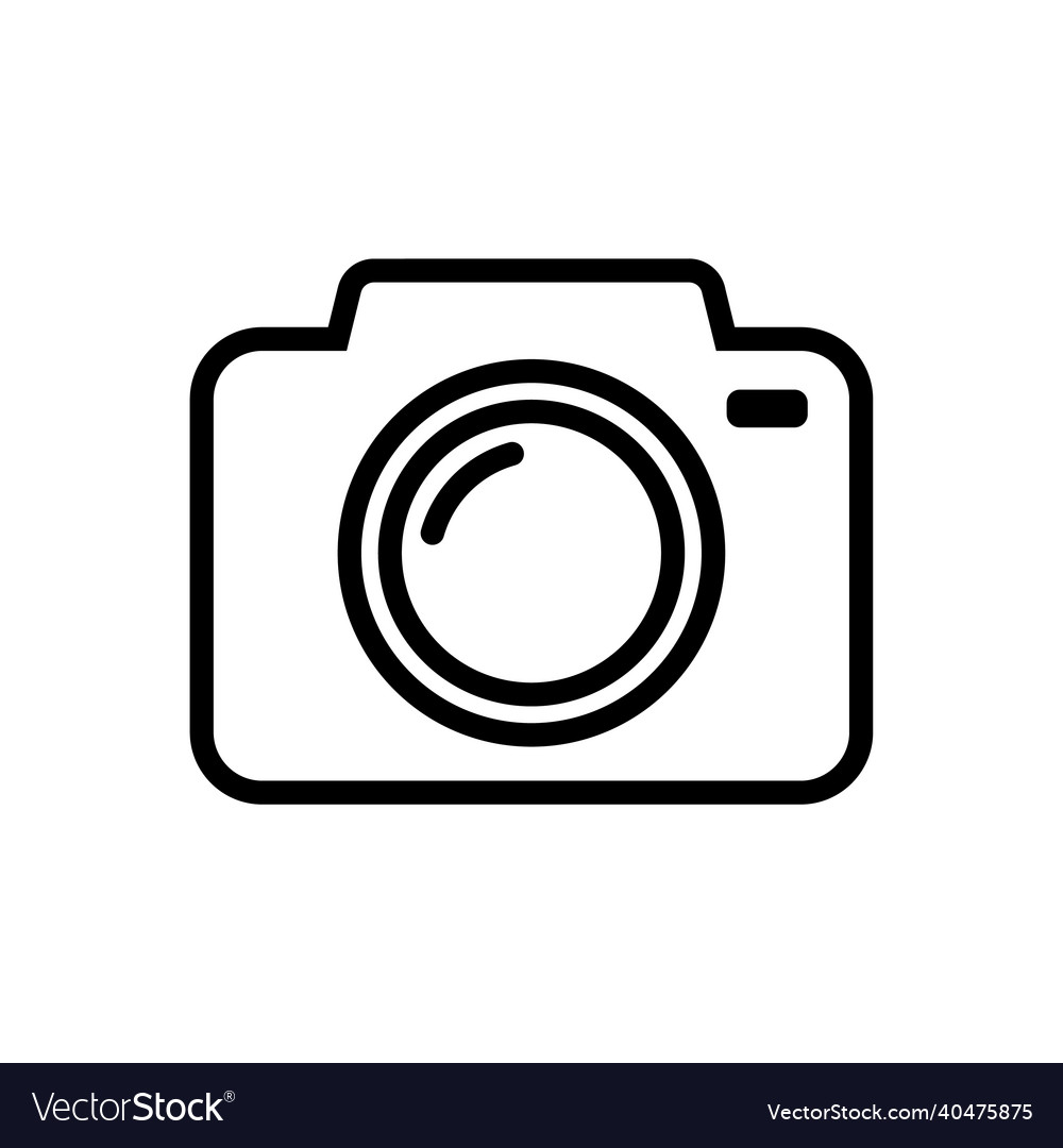 Camera icon in outline style vector image Camera icon in outline style