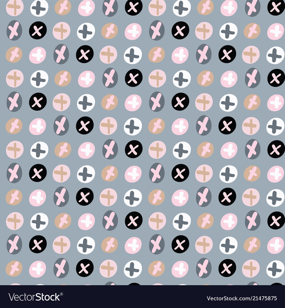 Cross circles symbols pattern vector image Cross circles symbols pattern