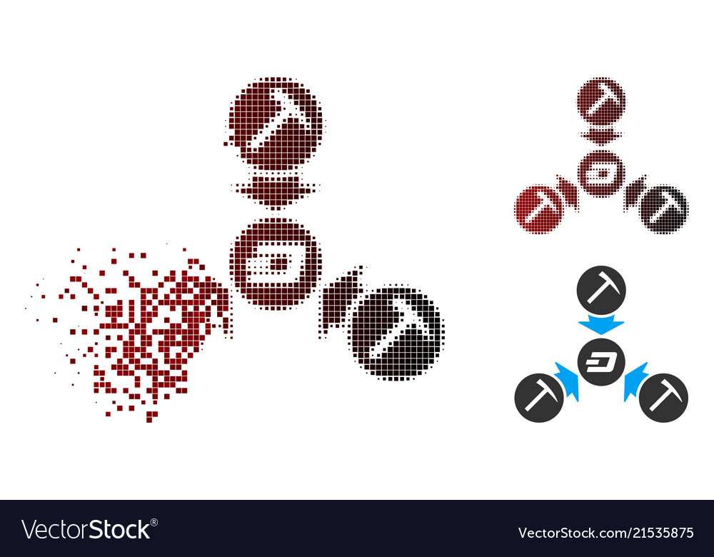 Dust pixel halftone dash mining pool icon vector image Dust pixel halftone dash mining pool icon