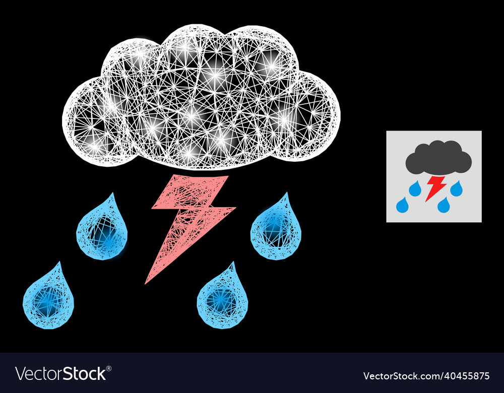Flare net mesh thunderstorm with glare spots