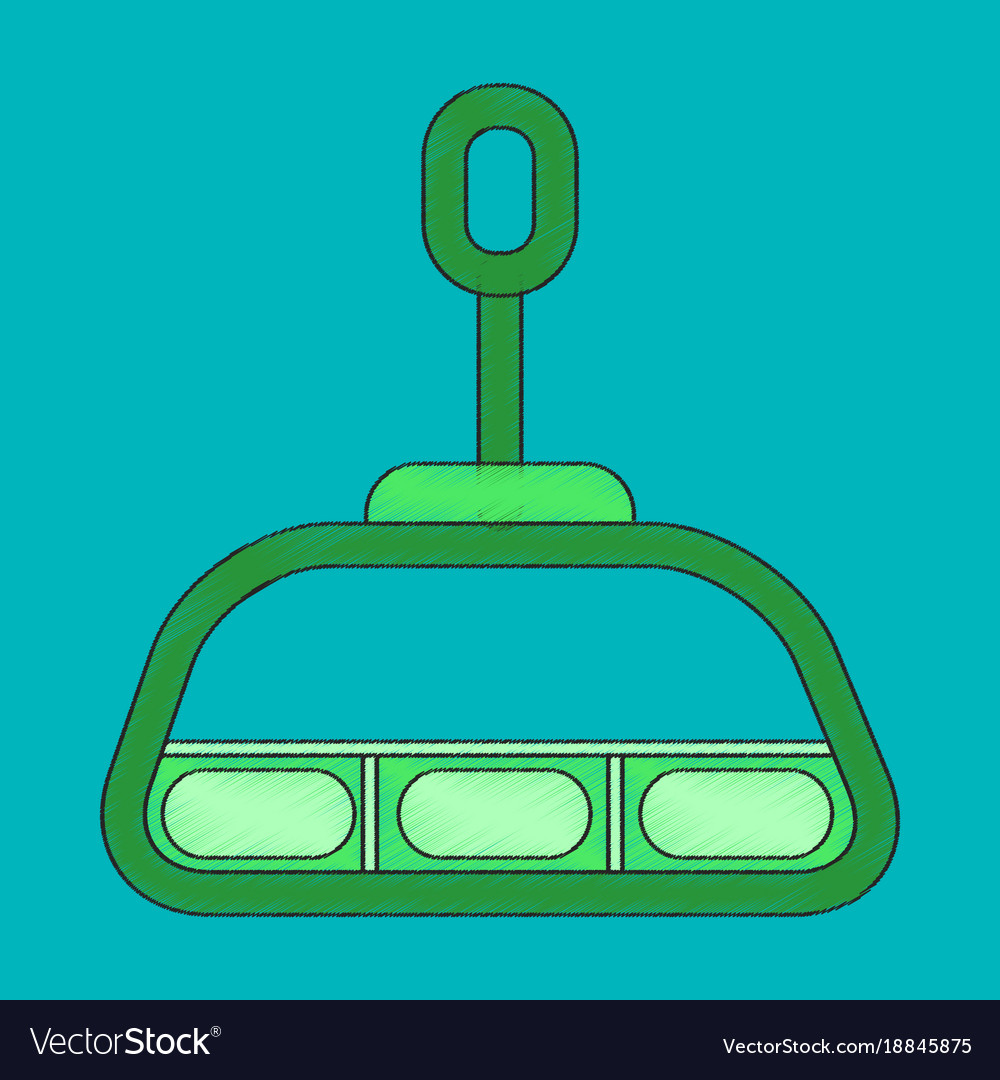 Ski lift icon in flat style