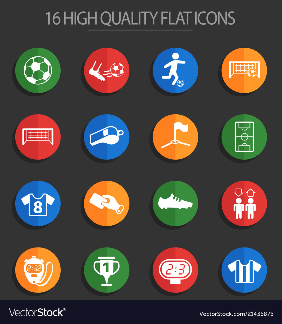Fußball 16 flache Icons