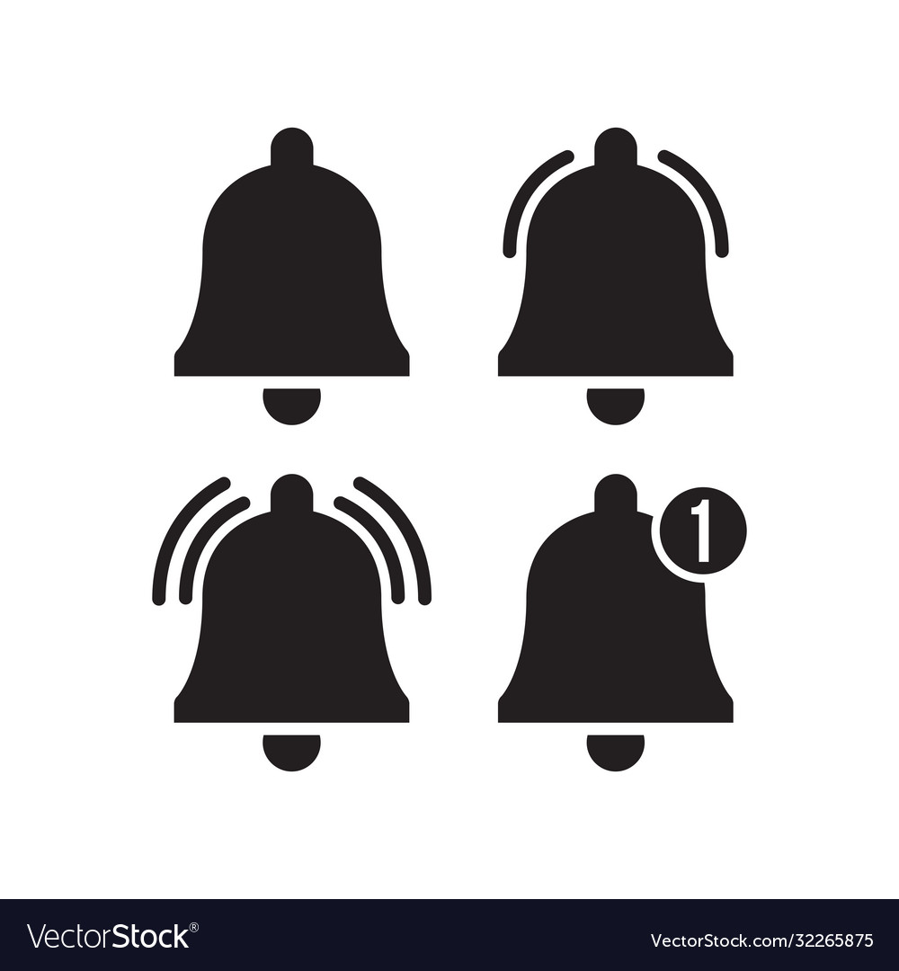 Icon set bell Benachrichtigung