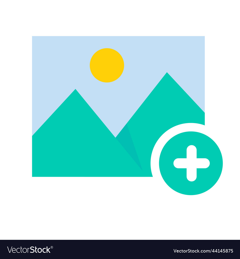 Image simple mountain landscape photo adding vector image Image simple mountain landscape photo adding