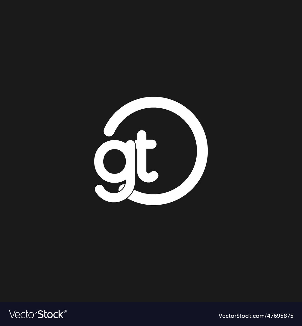Initials gt logo monogram with simple circles