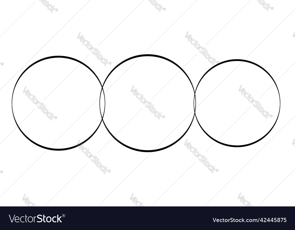 Intersecting overlapping circles rings element Vector Image Intersecting overlapping circles rings element