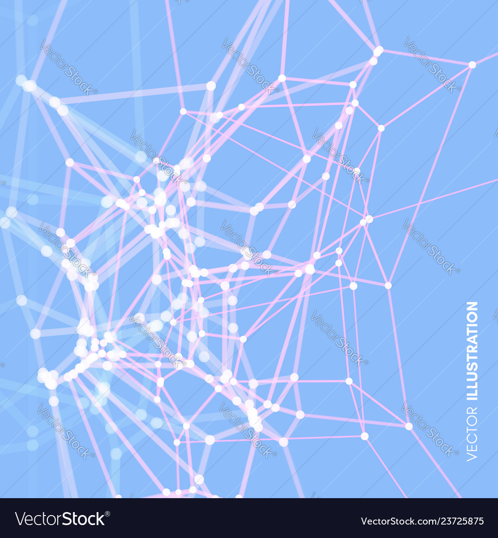Lattice structure science technology background vector image Lattice structure science technology background