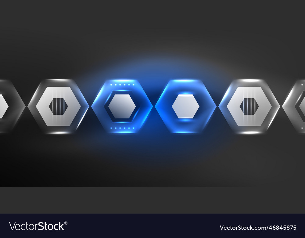 Neon hexagon background hi-tech design