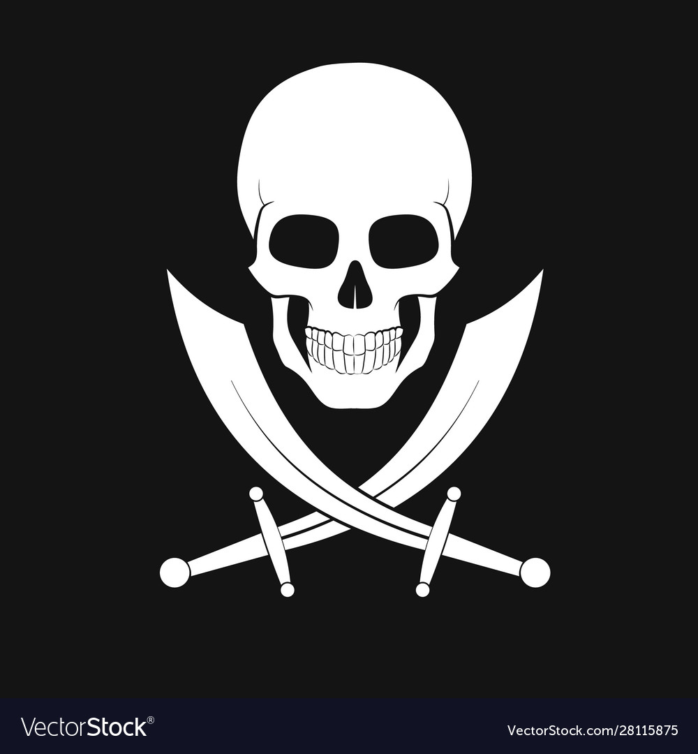 Piracy flag with skull and crossed sabres