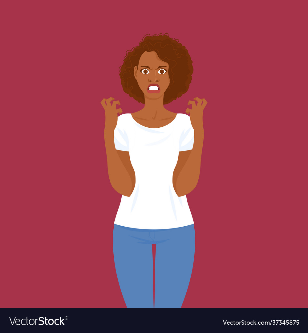 Ziemlich junge erwachsene schwarze Frau in Freizeitkleidung vector image Ziemlich junge erwachsene schwarze Frau in Freizeitkleidung