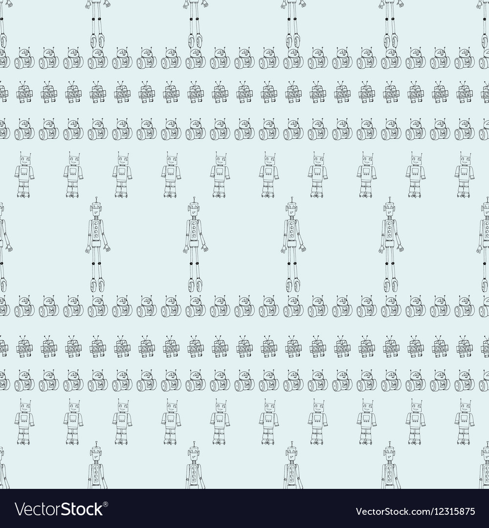 Robot doodles pattern
