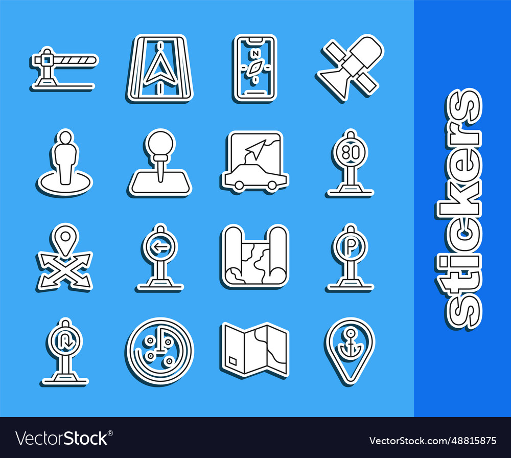 Set line location with anchor parking speed limit vector image Set line location with anchor parking speed limit