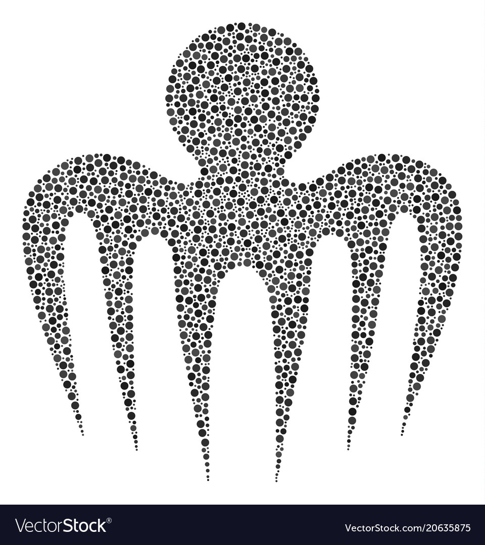 Spectre octopus composition of dots Royalty Free Vector