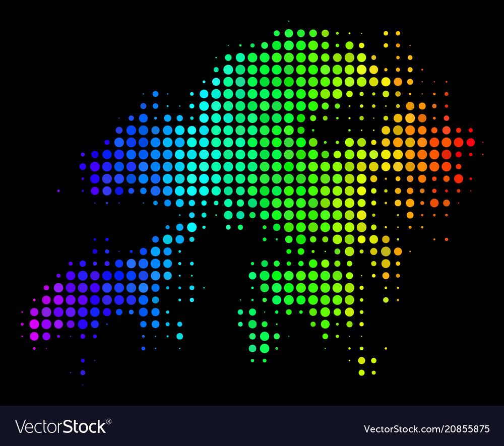 Spectrum pixel hong kong map vector image Spectrum pixel hong kong map