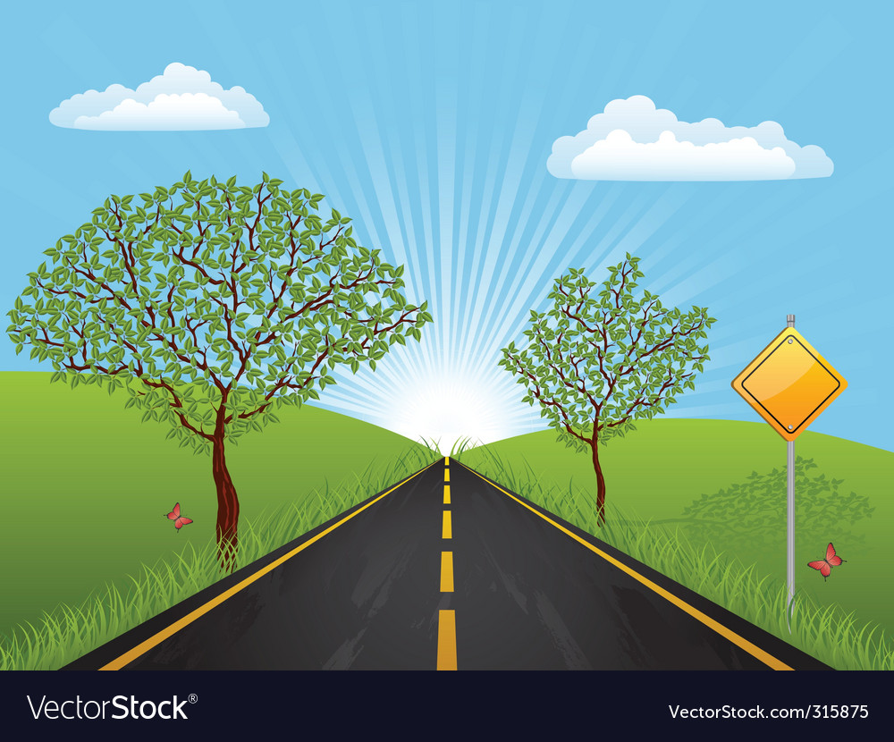 Summer Landscape Royalty Free Vector Image - Vectorstock