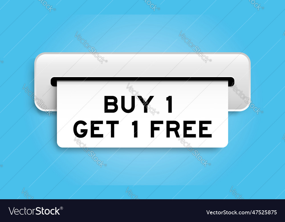 White coupon banner with word buy 1 get 1 free Vector Image