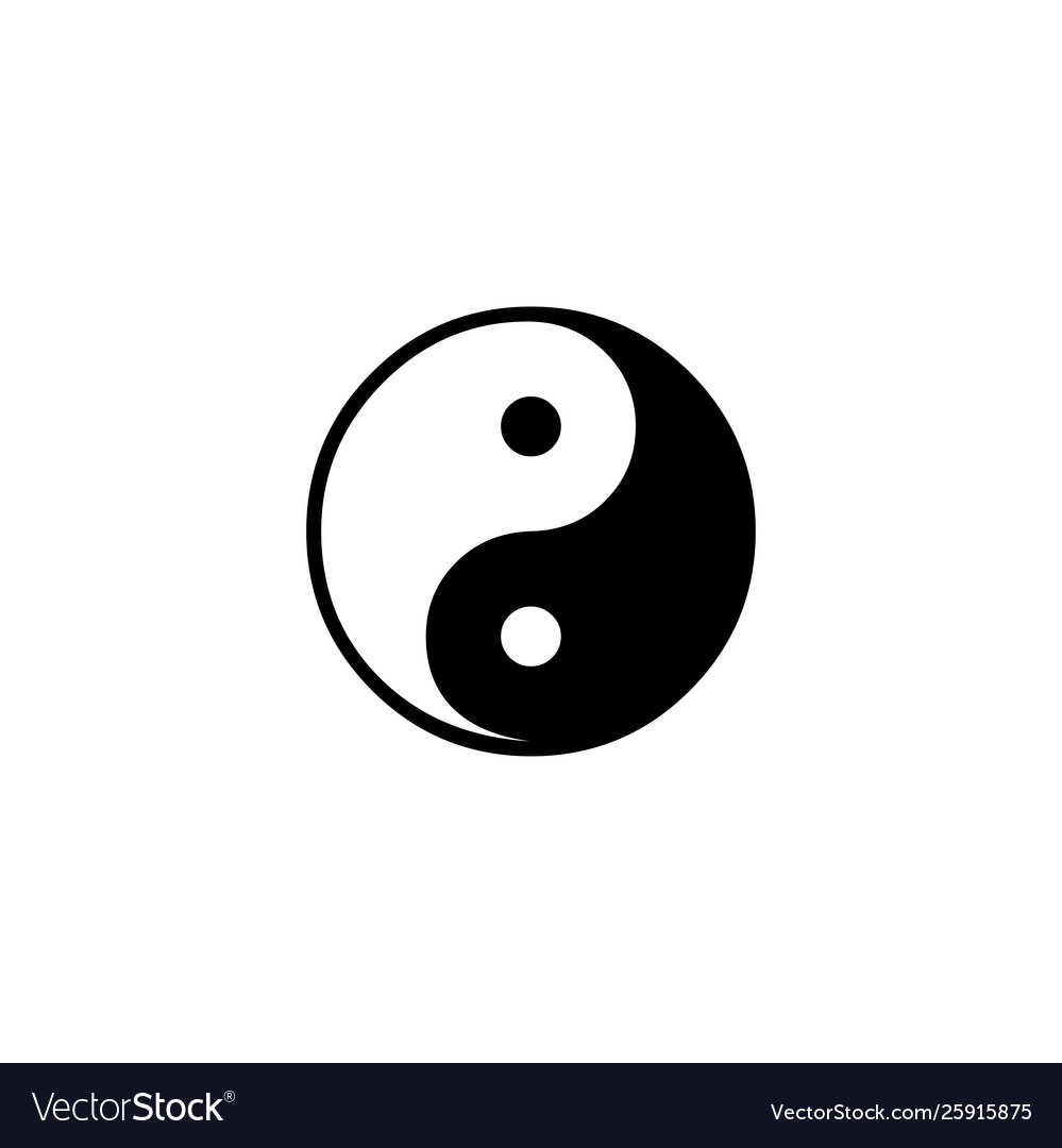 Yin and yang icon in flat style for apps ui Vector Image Yin and yang icon in flat style for apps ui