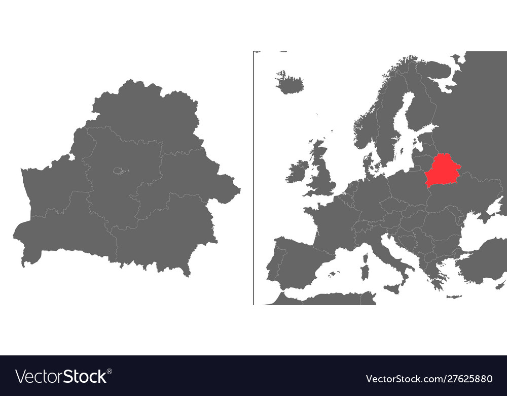 Belarus Map on European Continent