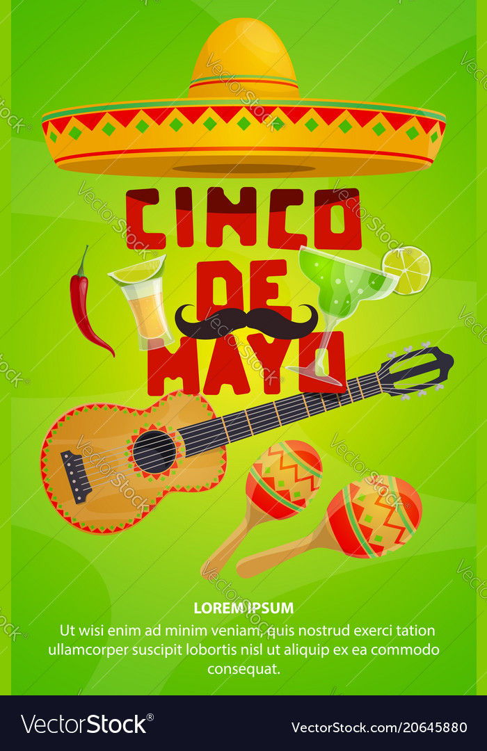 Cinco de mayo mexican party greeting banner design