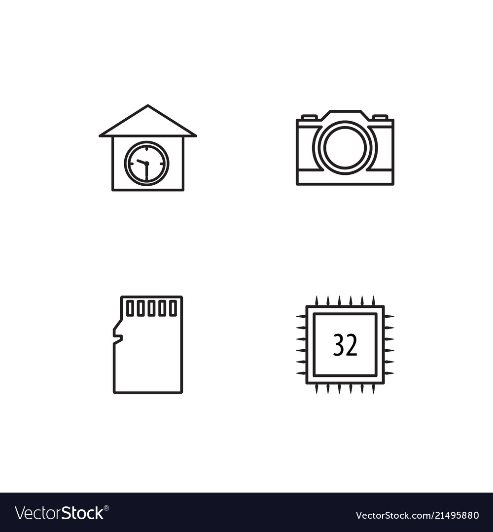 Electrical devices linear icons set simple