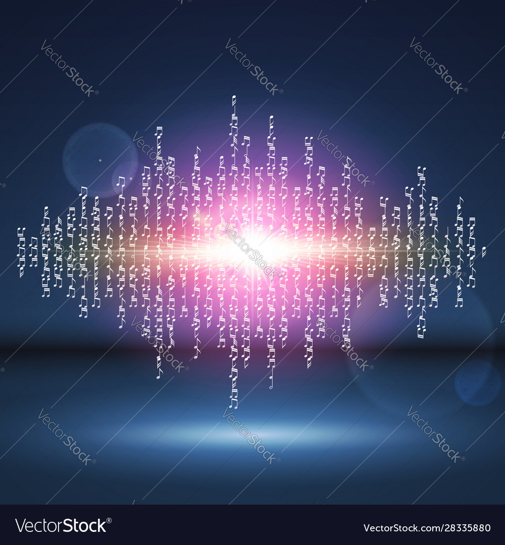 Exploding party music wave made notes Vector Image Exploding party music wave made notes