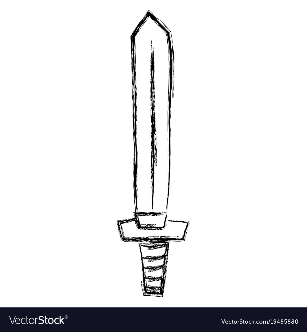 Figure videogame sword object to war battle Vector Image