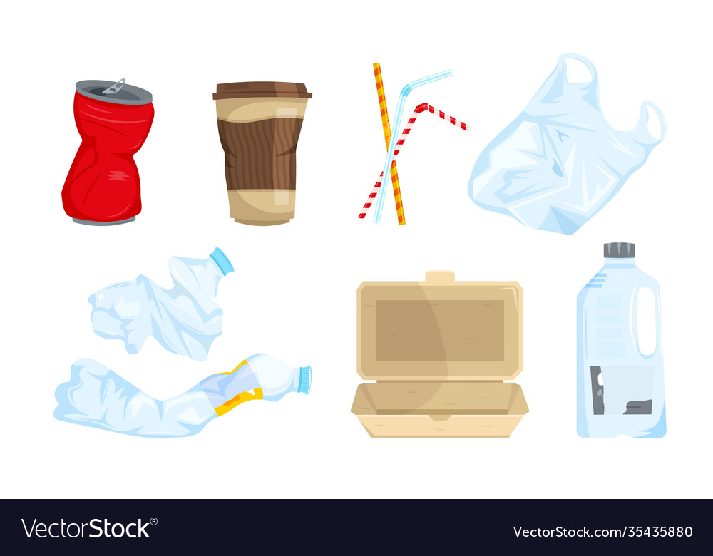 Müllsorten Set vector image Müllsorten Set