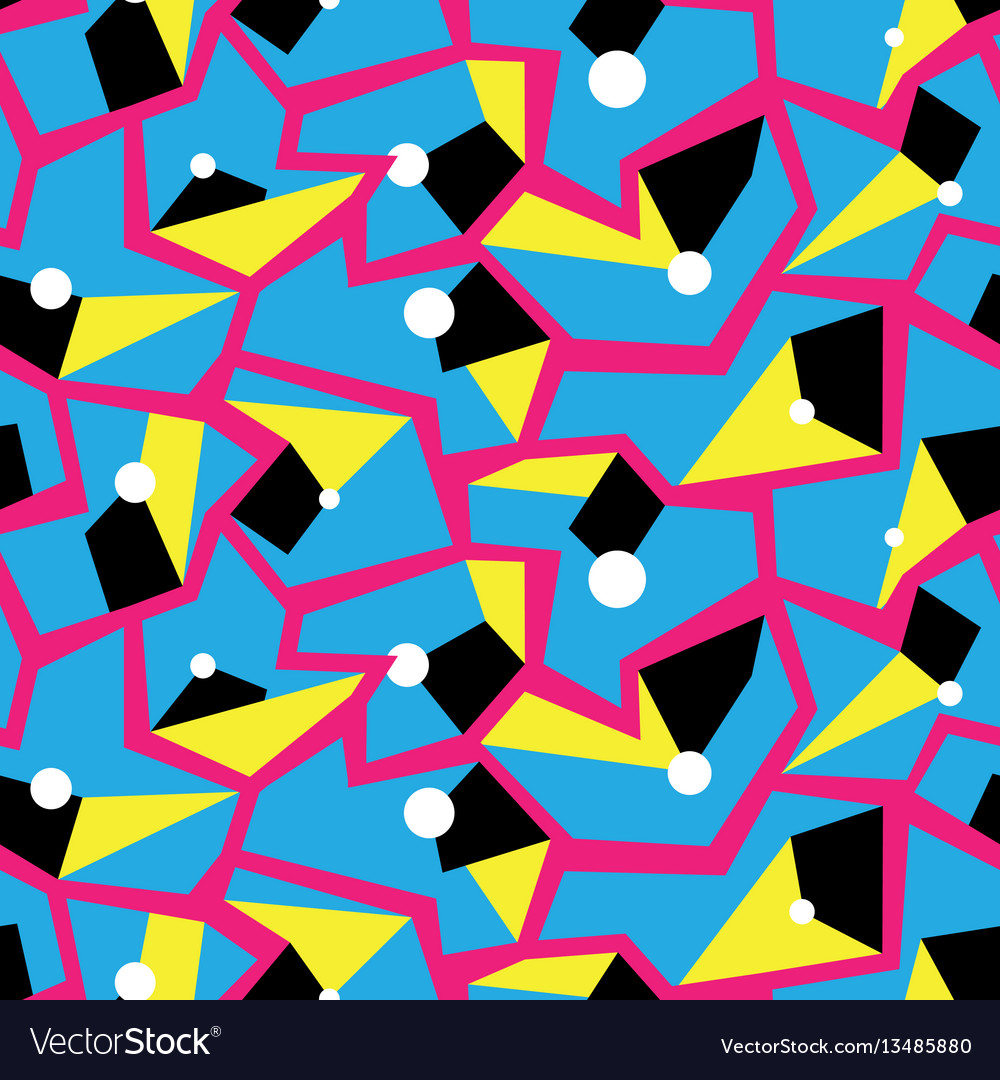 Geometric memphis style modern seamless pattern Vector Image