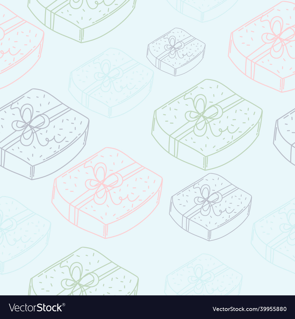 Gift boxes seamless pattern christmas background