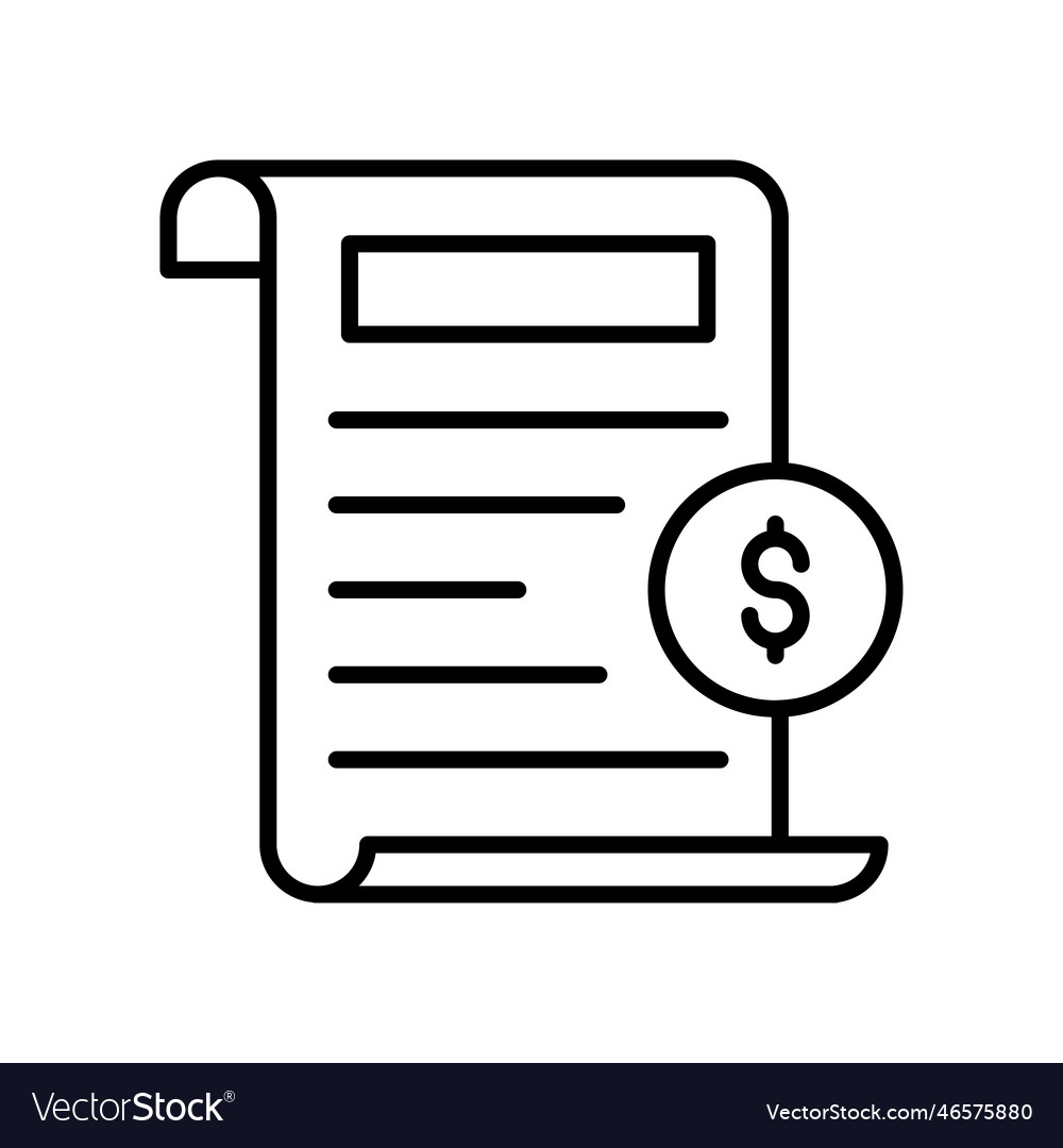 Income report outline icon style illust Royalty Free Vector