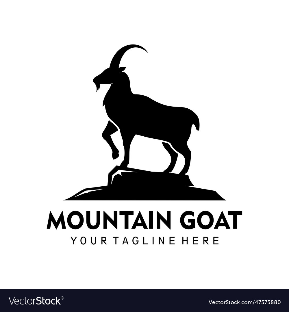 Mountain goat flat style logo