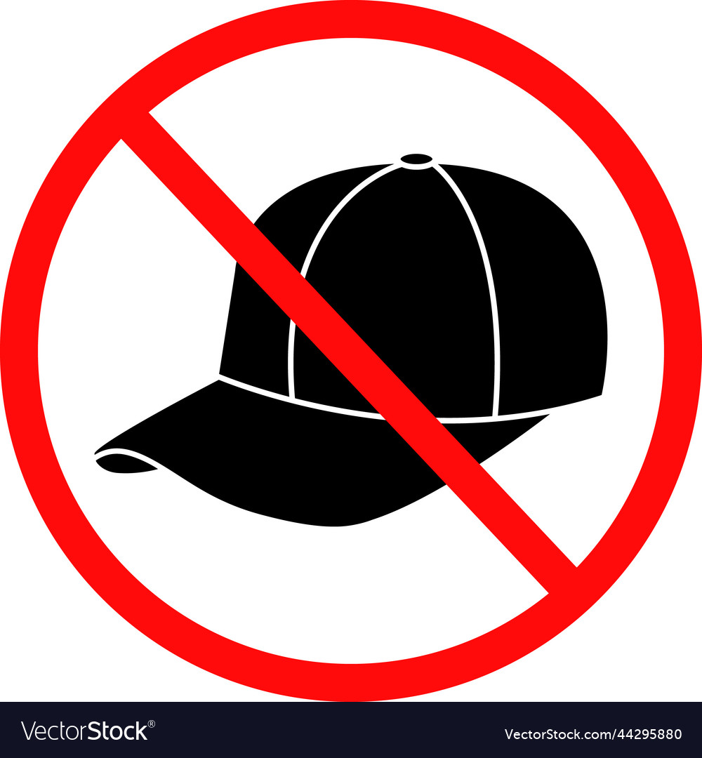 No hat prohibition sign on white background ca