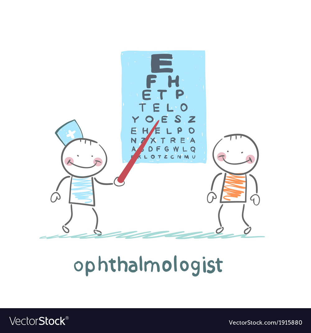 Ophthalmologist checks sight patient