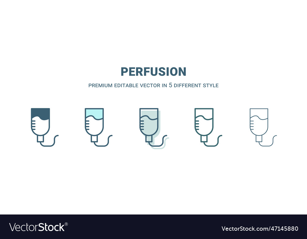 Perfusion icon in 5 different style outline